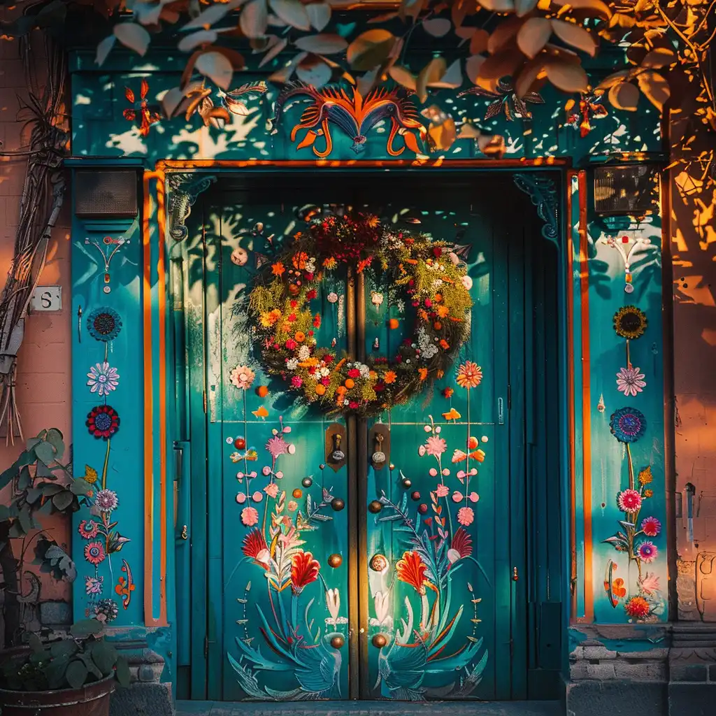 Verfris je huisentree met een fleurige deurdecoratie